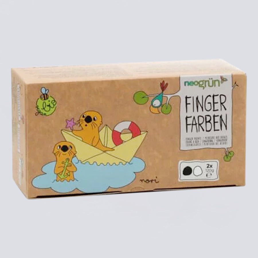 Fingerfarben 2er Set "Nori" schwarz/weiß