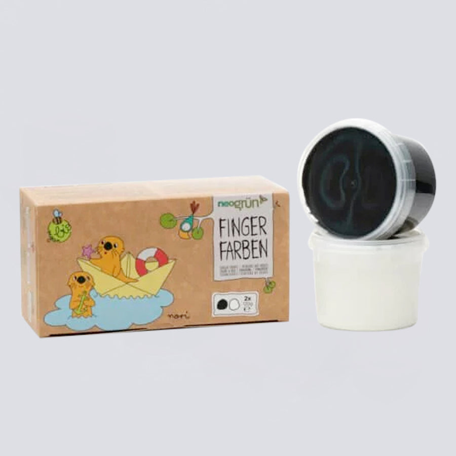 Fingerfarben 2er Set "Nori" schwarz/weiß