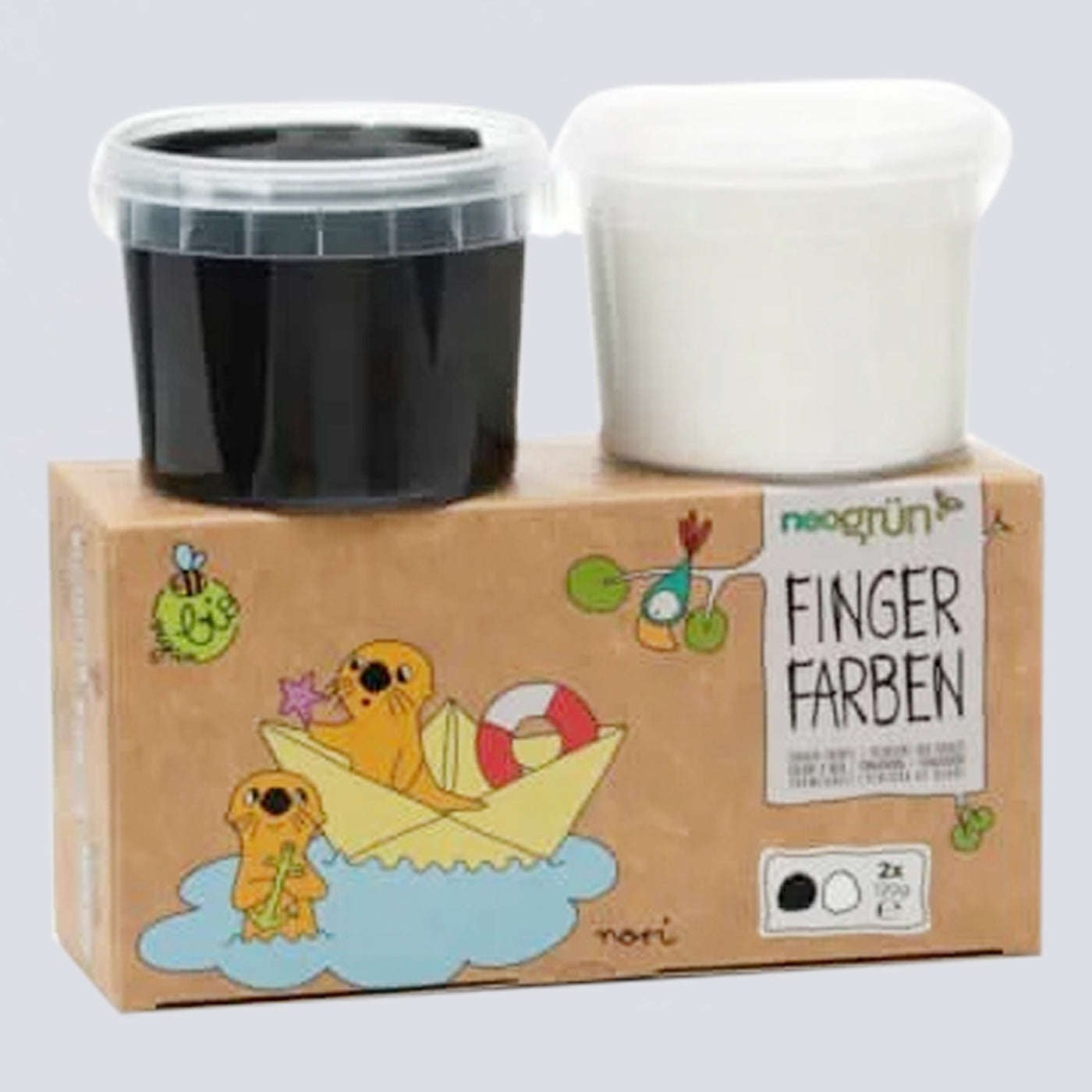 Fingerfarben 2er Set "Nori" schwarz/weiß