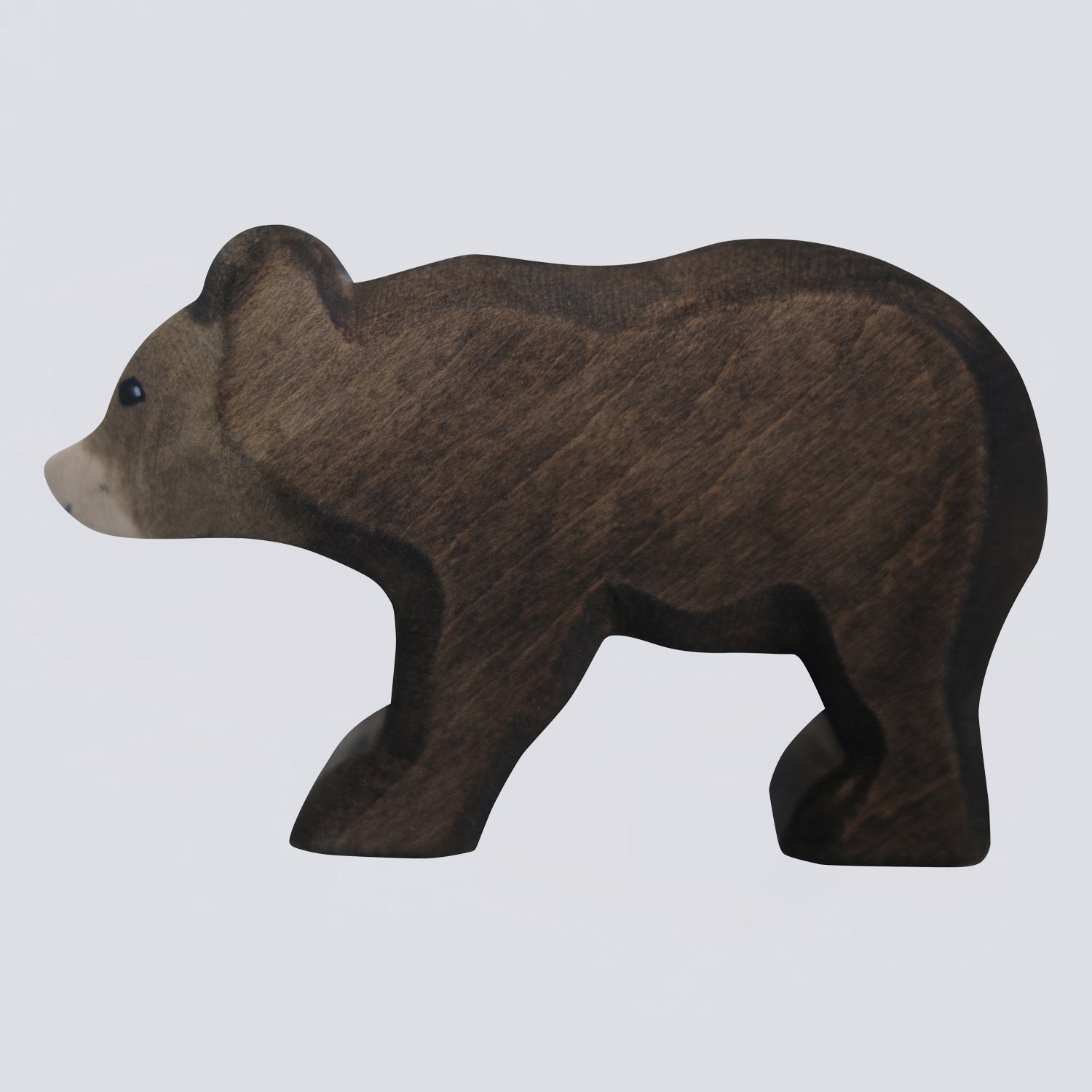 Holztiger Braunbär Holzfigur – Handbemaltes Massivholz-Spielzeug, Ca. 15 Cm, Ungiftige Farben