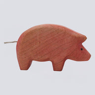 Holzwald Holzfigur Schwein Rüssel unten