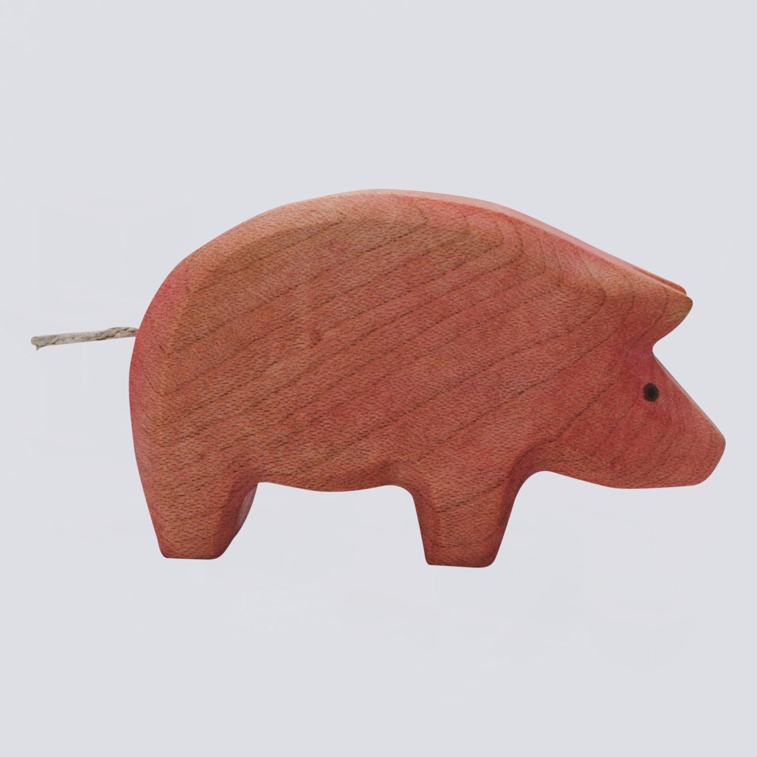 Holzwald Holzfigur Schwein Rüssel unten