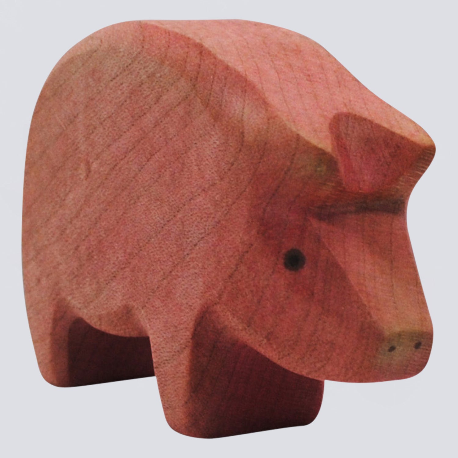 spielzeug schwein Holzfigur Schwein Rüssel unten von HolzWald · Bio Spielzeug