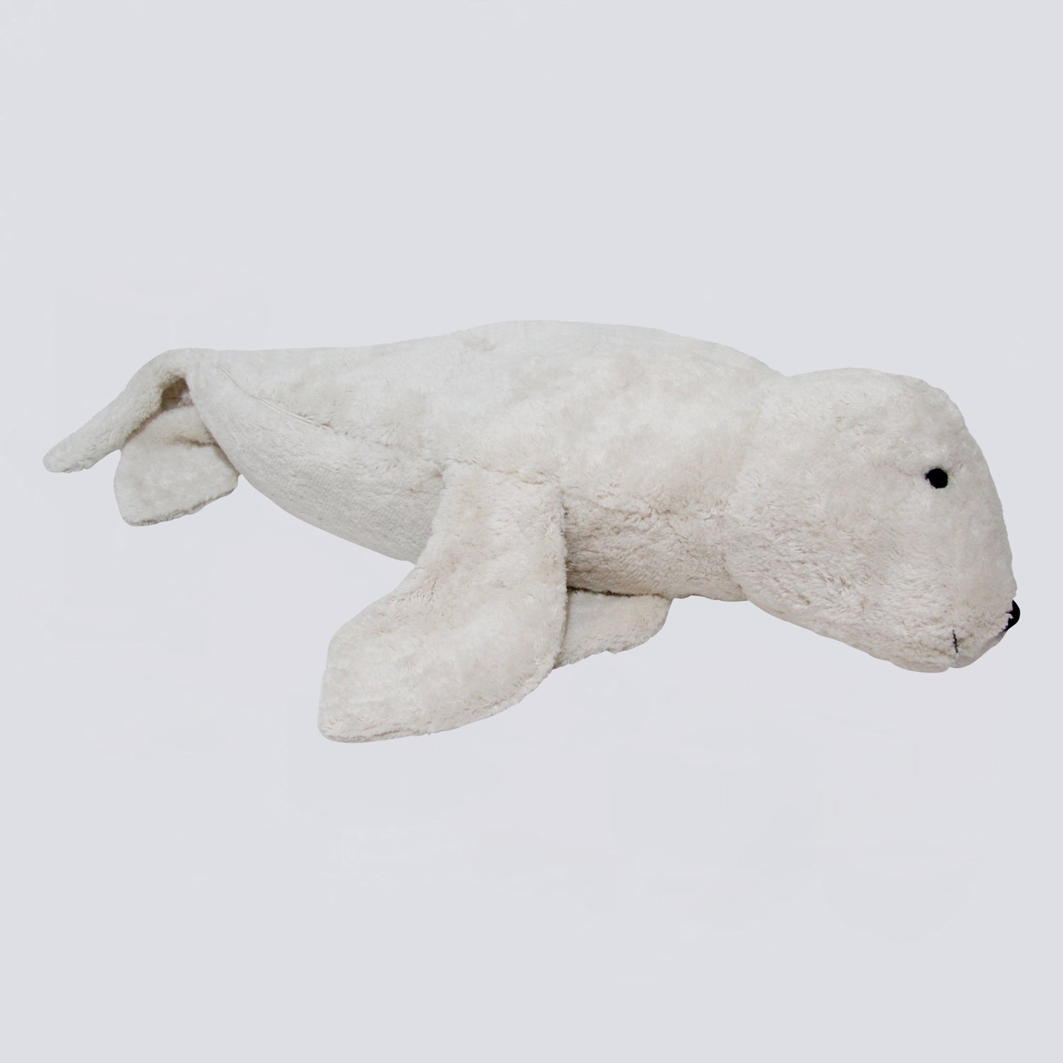 Kuscheltier Robbe groß weiß mit Dinkelspreu-Inlett