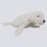 Kuscheltier Robbe klein weiß mit Kirschkern-Inlett
