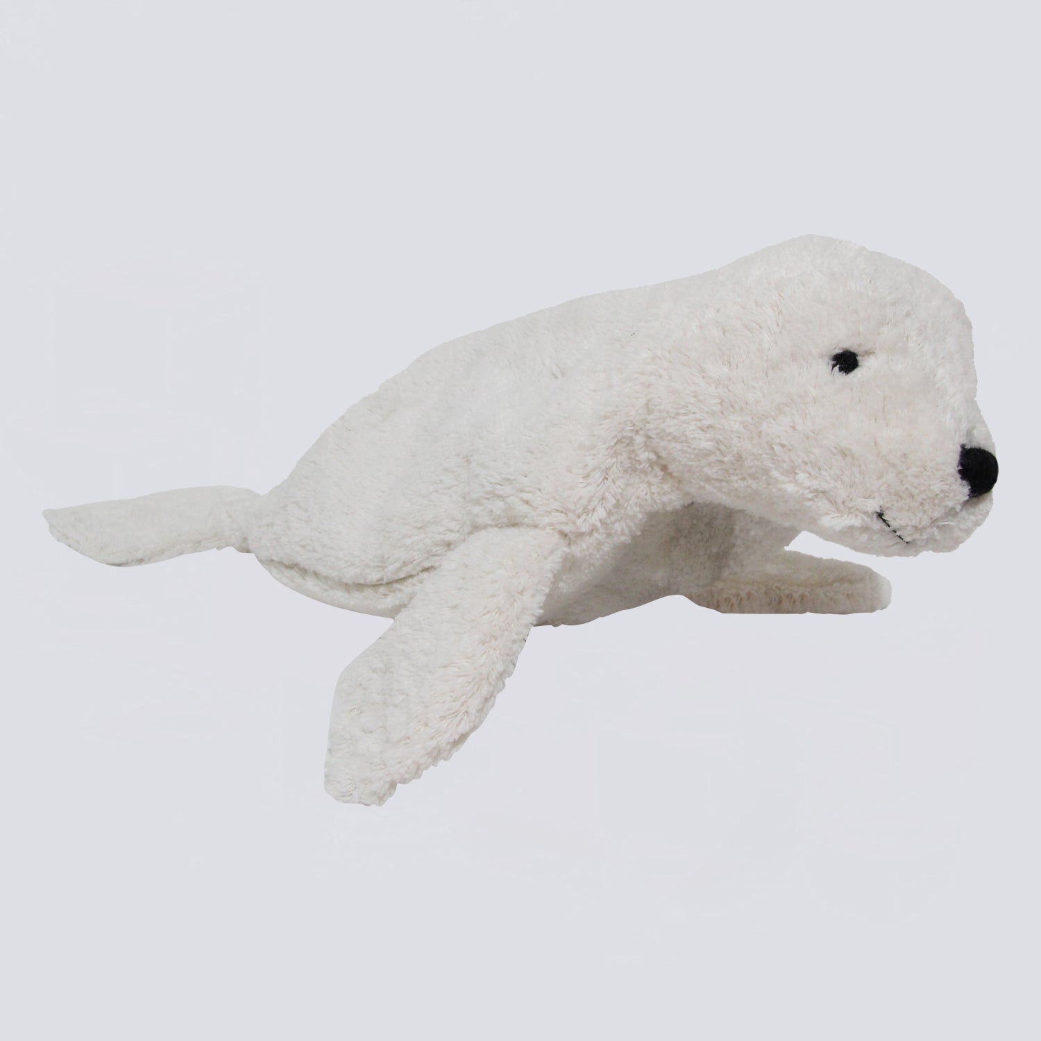 Kuscheltier Robbe klein weiß mit Kirschkern-Inlett