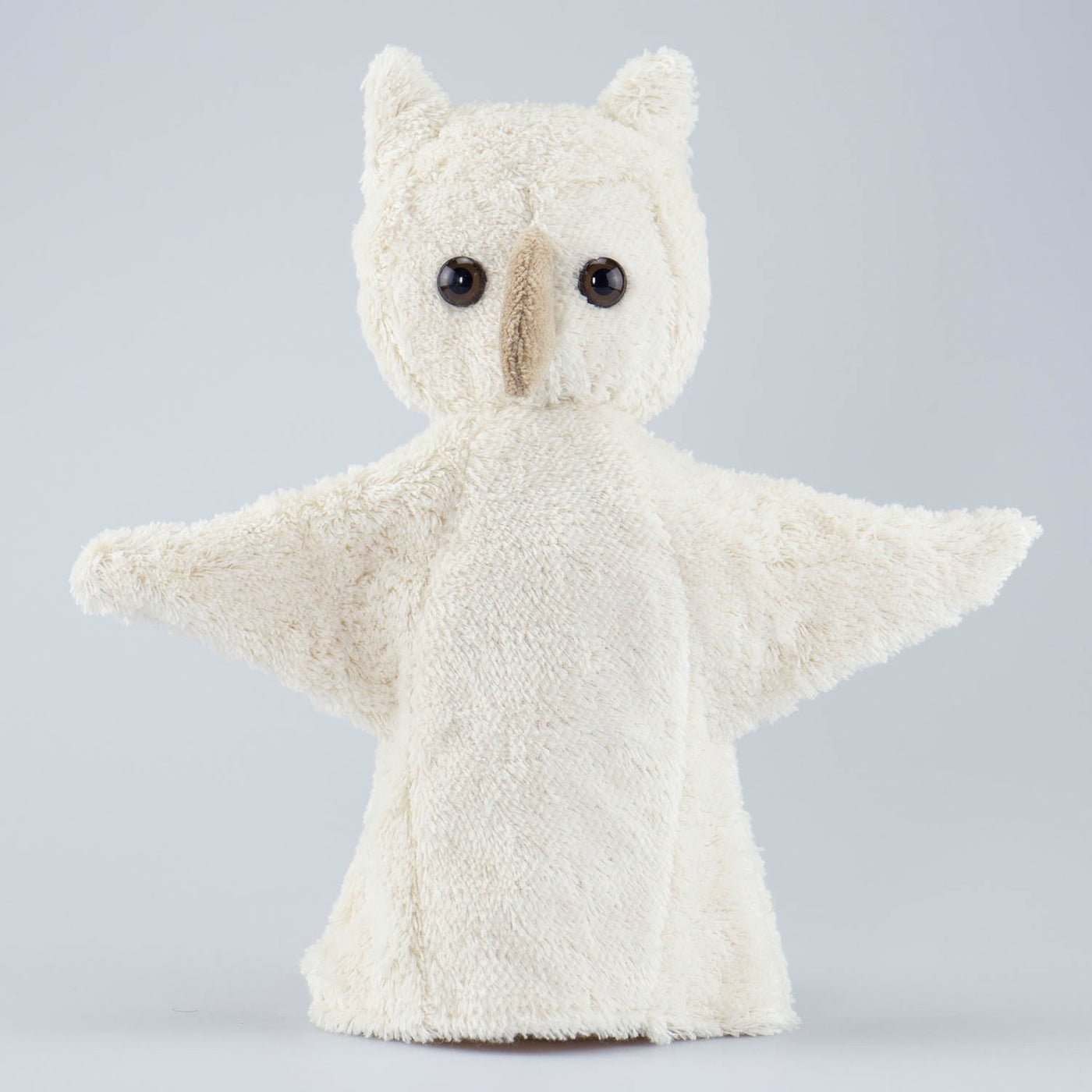 Eule Handpuppe weiß