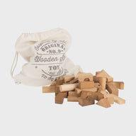 Natürliche Holzbausteine im Baumwollsack - 100 Stück