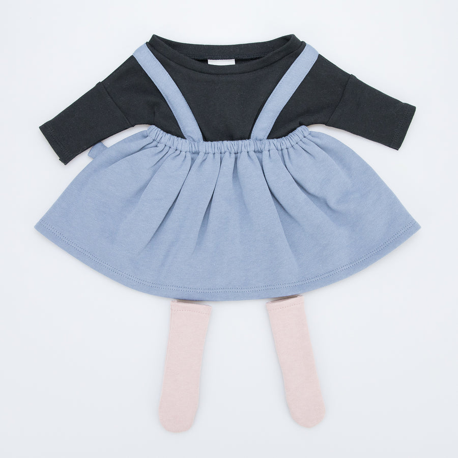Kleidung für Riesen-Kuscheltiere von Wooly Organic - Trägerrock blau
